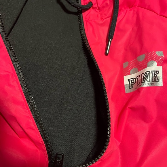 Victoria's Secret Pink Anorak Windbreaker Jacket S Black,Pink - Picture 8 of 10